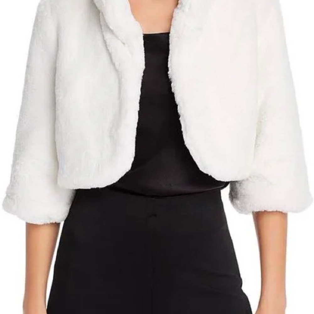 Laundry By Shelli Segal Cream Teddy Jacket